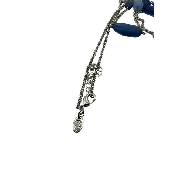 Charming Charlie Blue and Silver Multi Bead Necklace 22 inch 2.5 inch Extension - Picture 4 of 4